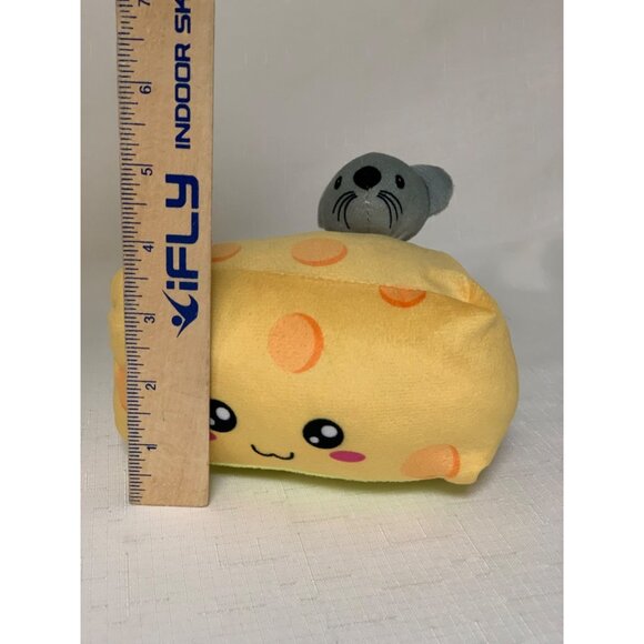 Plush Cheese Wedge With Cute Mouse Design & Adorable Face Stuffed Animal - Picture 9 of 9